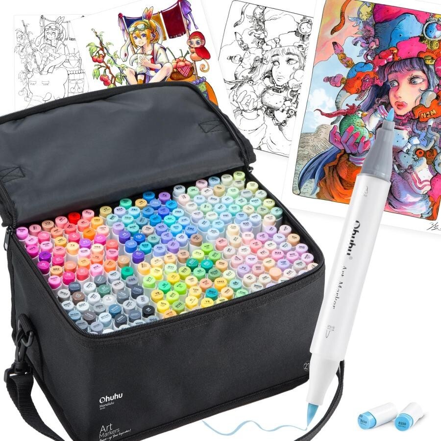 Ohuhu Marker Pen Brush Type 216 color 217 All Color Set Honolulu Series JAPAN
