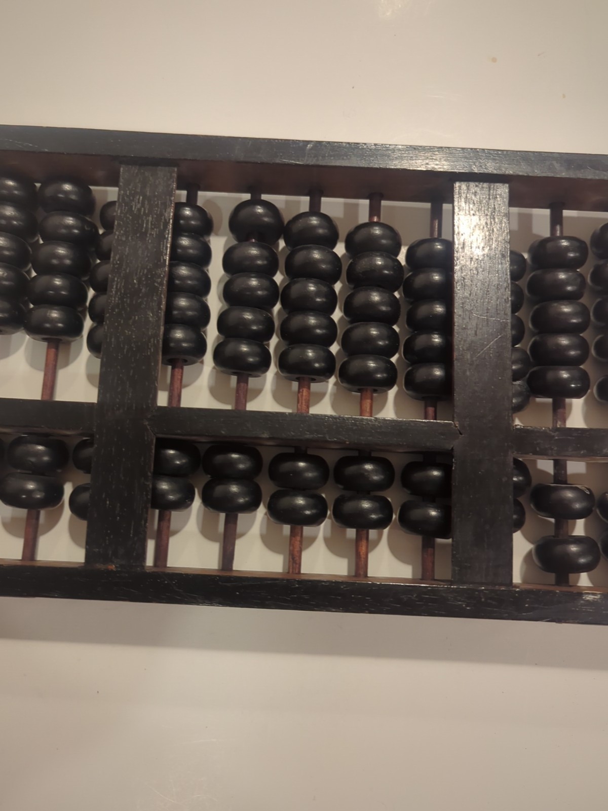 Vintage Lotus – Flower Brand ABACUS Black Painted Wood with Brass Accents
