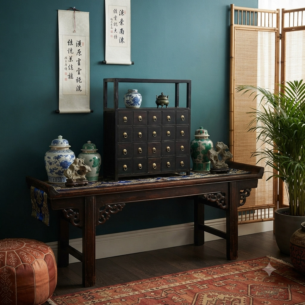 Table Top Chest Open Display Shelf 20 Drawers Apothecary Cabinet ws5008
