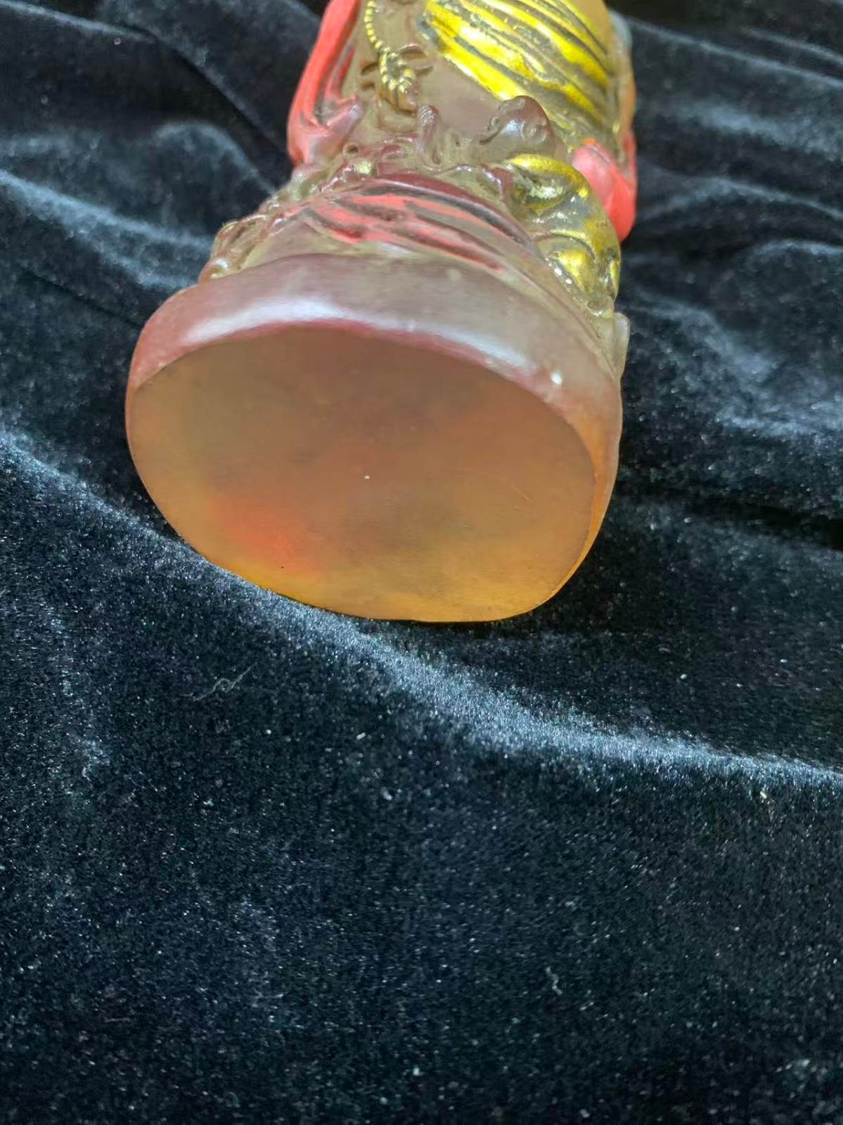 Wonderful Pure Chinese Old Coloured Glaze Hand Made *Happy Monk* Bottle !!!
