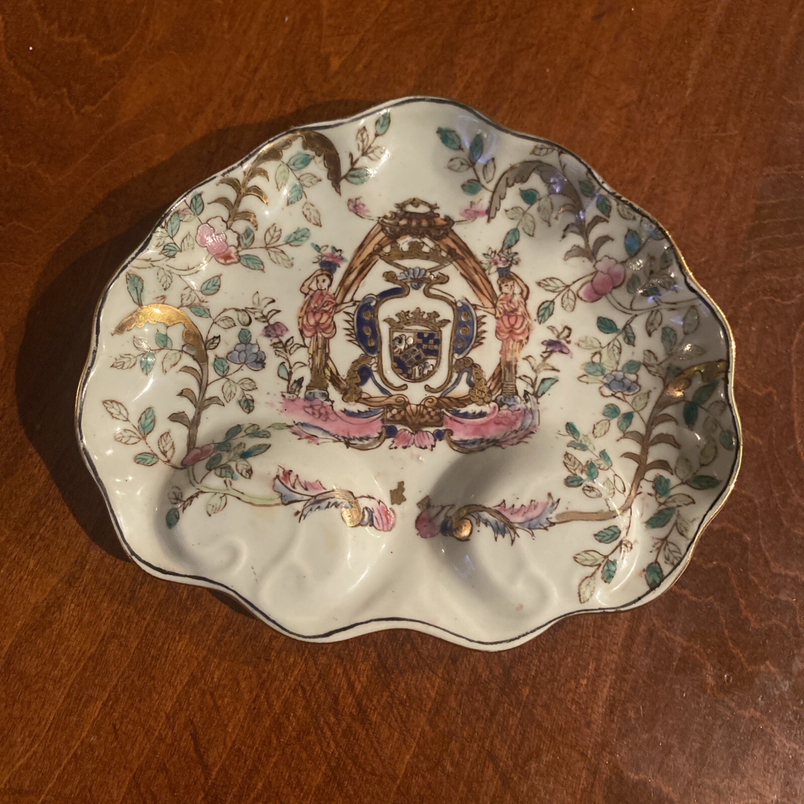 Antique Yong Sheng Armory Trinket Dish Serving Plate Card Tray