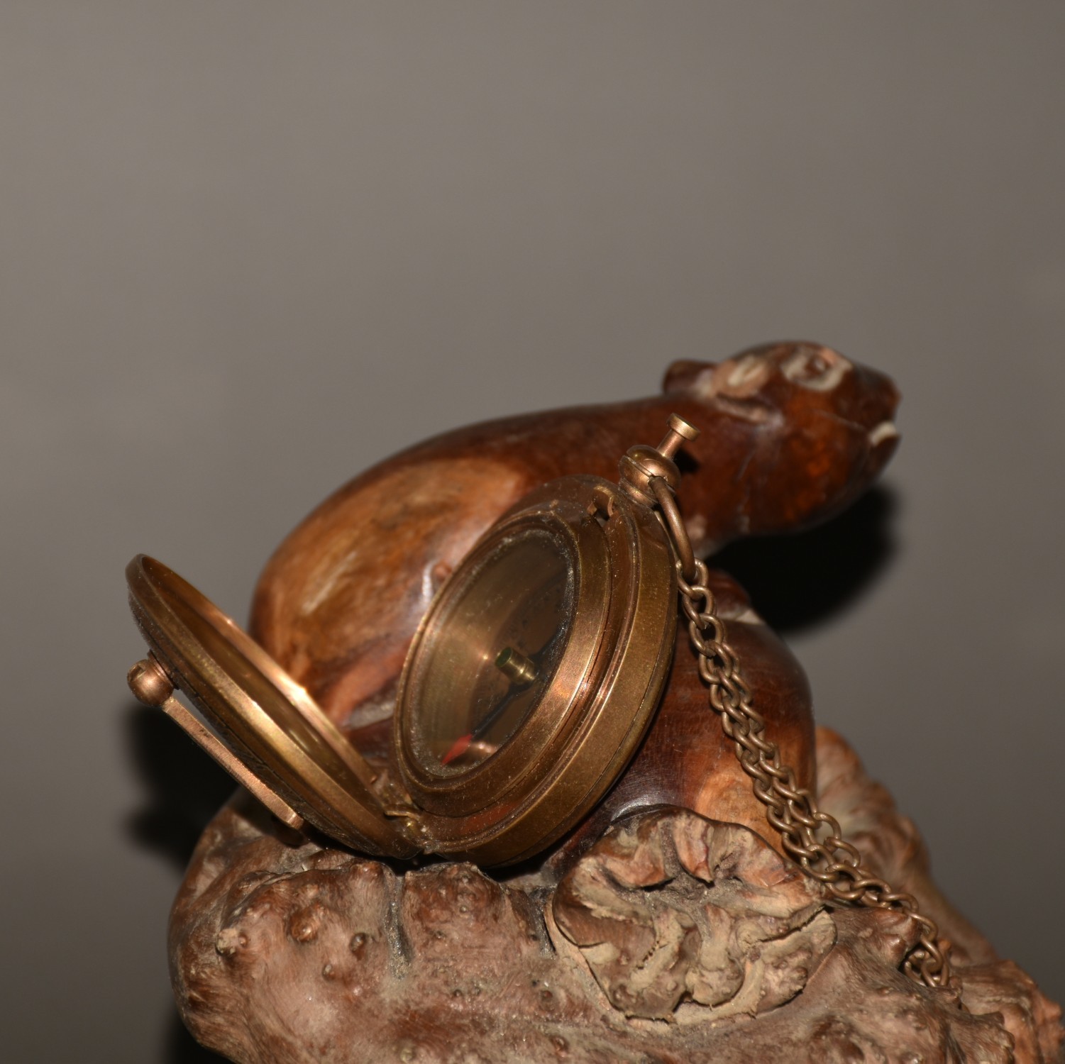 Vintage Brass Compass 1.97×2.36×0.98in 74g Retro Navigation Decor