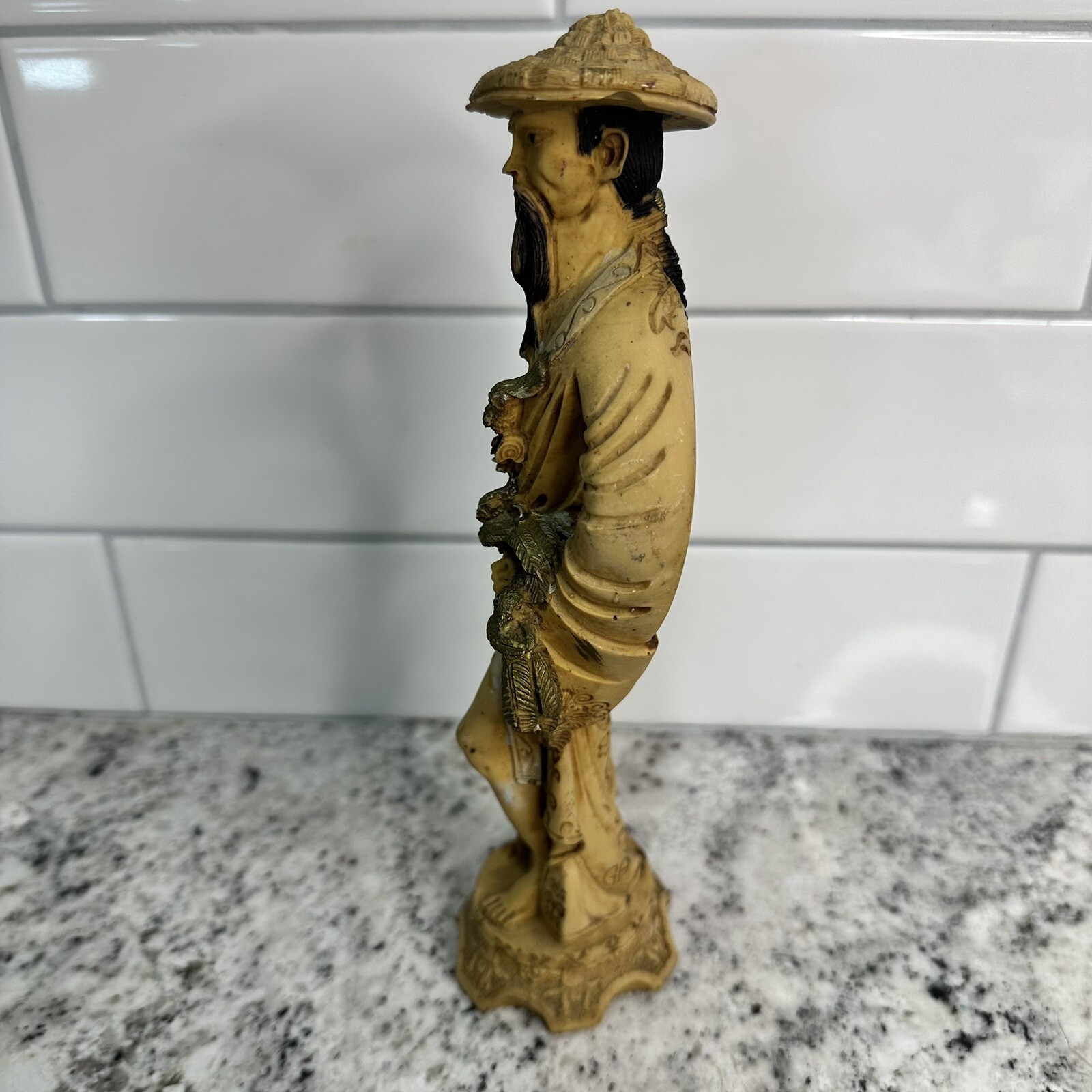 DECORATIVE VINTAGE ORIENTAL SCULPTURAL FIGURE ~ MALE in ORNATE COSTUME Italy