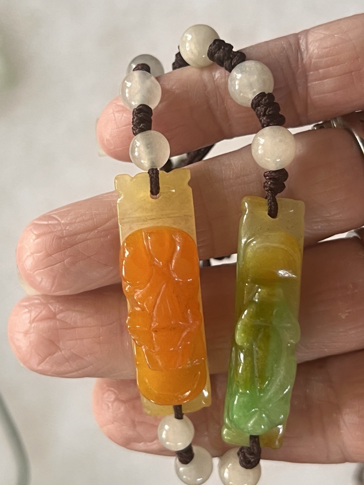 Multi Colored Jade String Bracelets & Necklace adjustable Lot Flowers