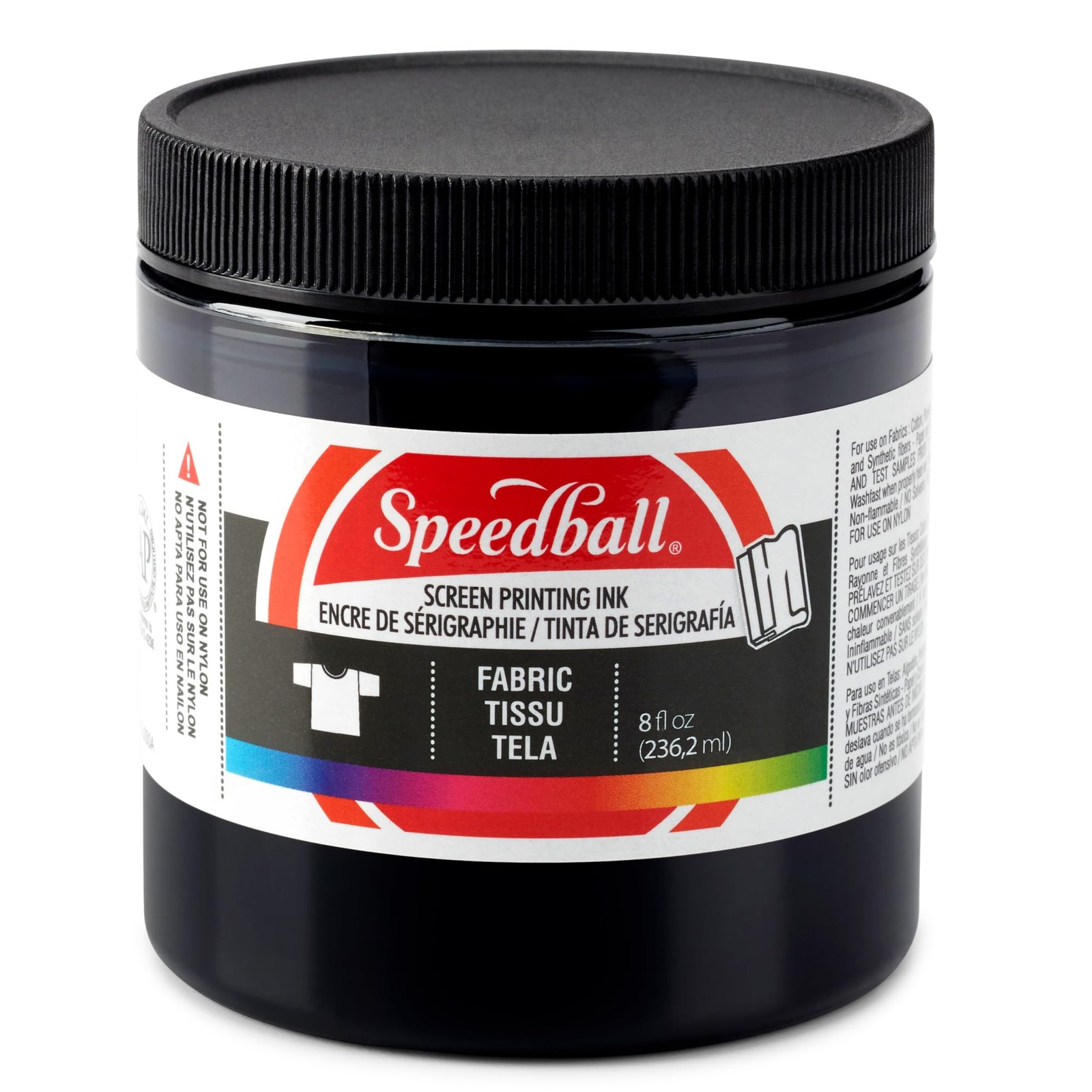 Speedball Art Products 4560 Fabric Screen Printing Ink, 8 Fl. oz, Black