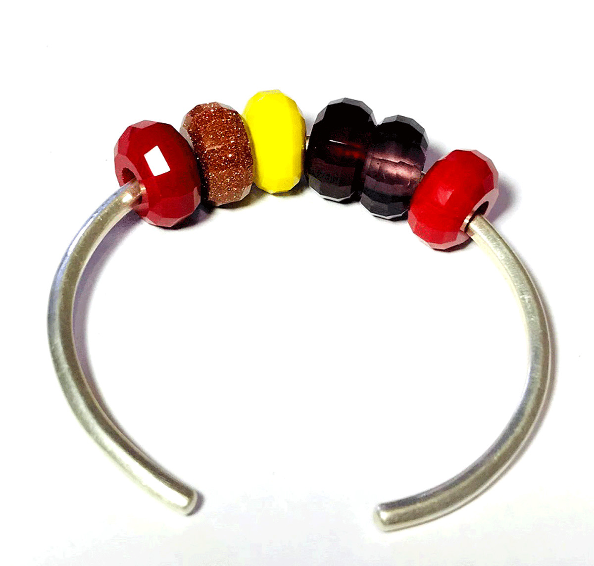 6 Pcs. Step Cut Natural Multi Gemstone Big Hole Beads Large Hole Beads 14x8mm