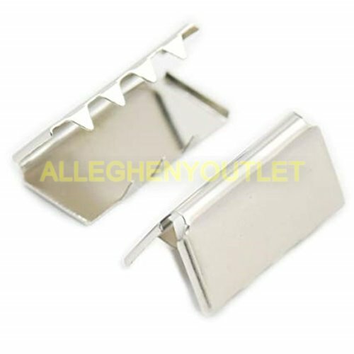 QTY 10 Metal Belt Buckle End Tips for Cotton Webbing Nickel Plated 1.25″ NIB