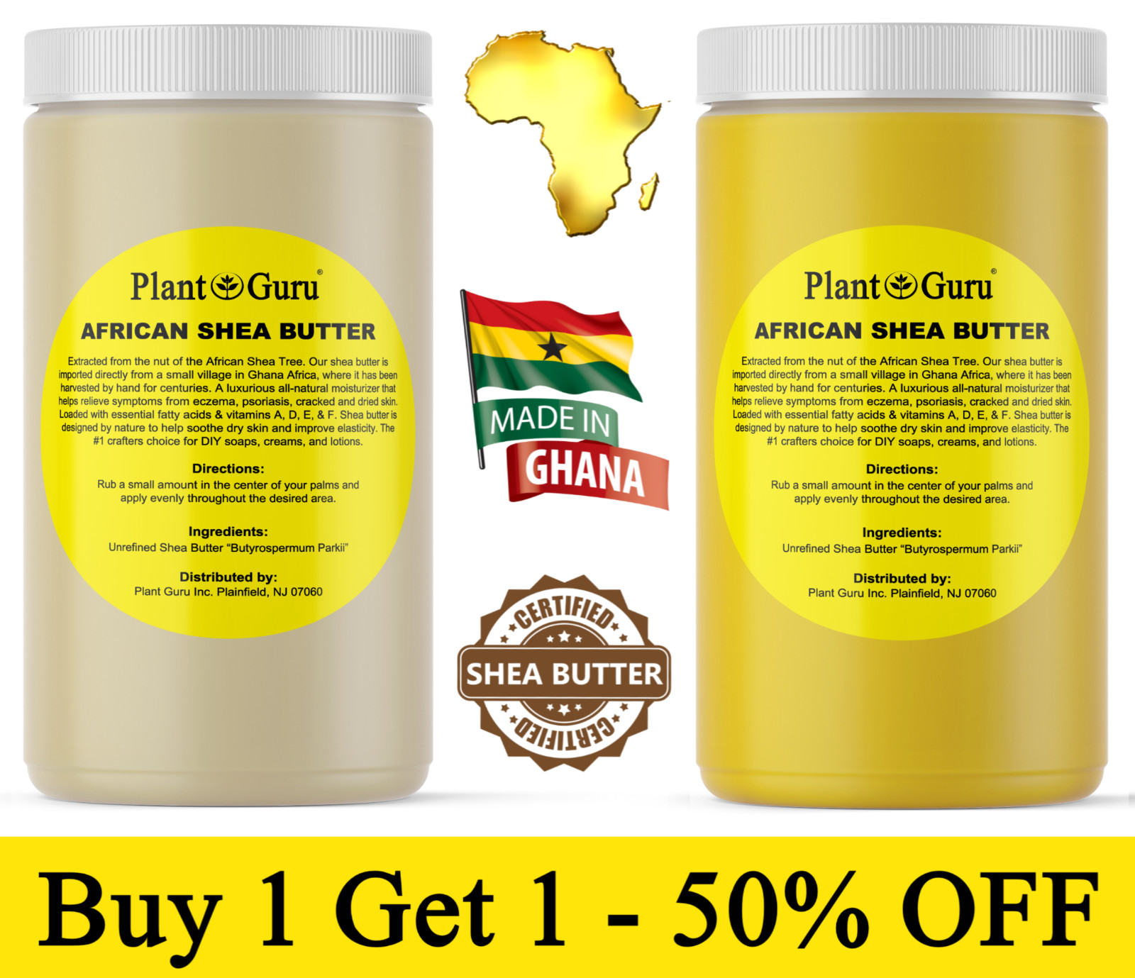 Raw African Shea Butter 32 oz Jar 100% Pure Natural Unrefined Organic Ghana Bulk