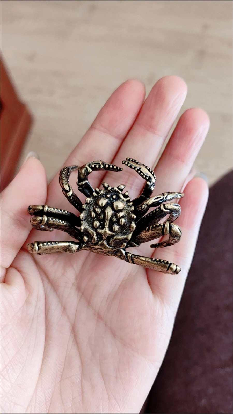Pure Brass Crab Ornament Chinese Retro Fortune Tea Pet Copper Craft Gift