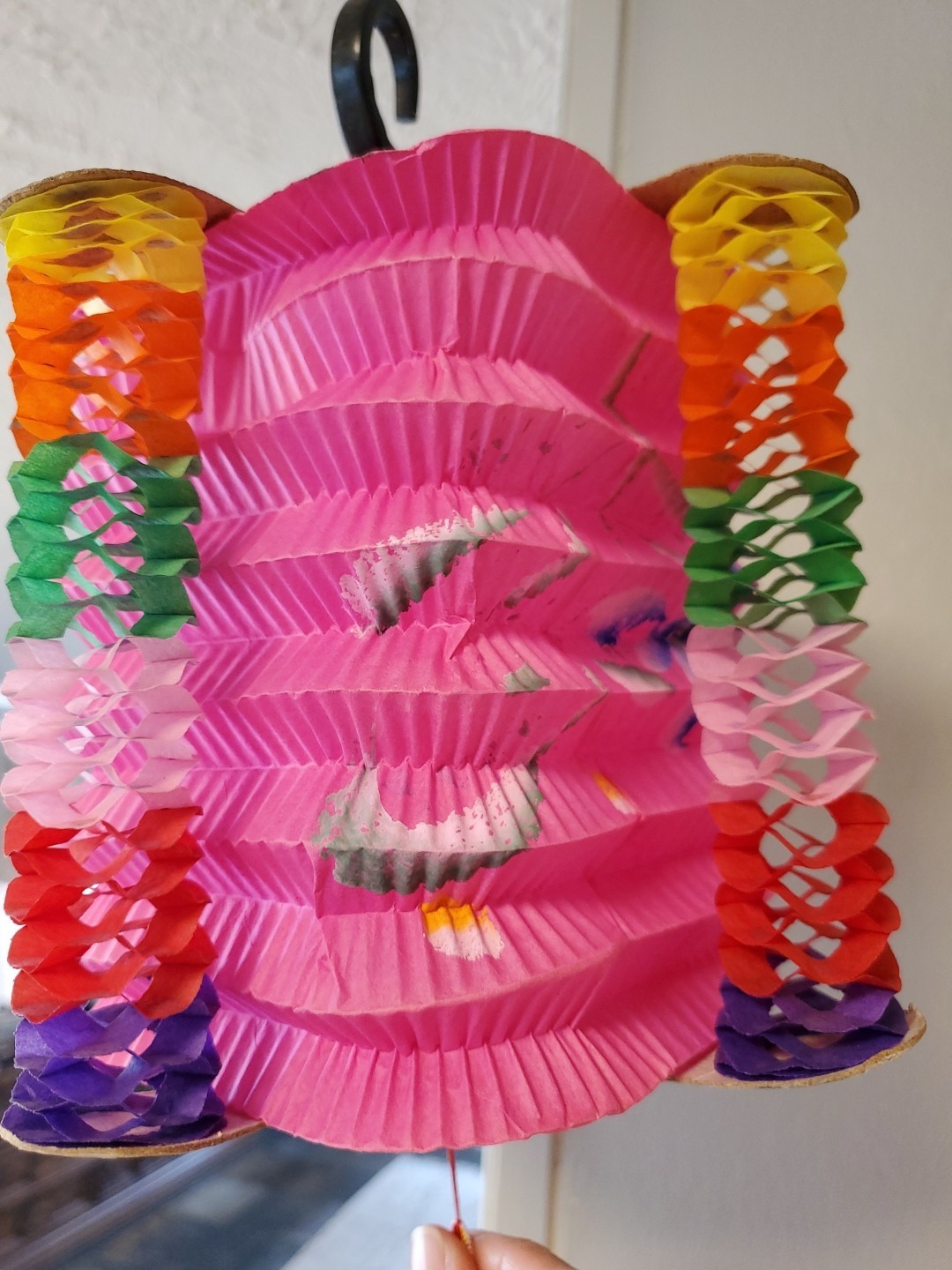 12 Genuine Vintage Chinese Paper Lanterns With Tassels Butterfly Print Cardstock