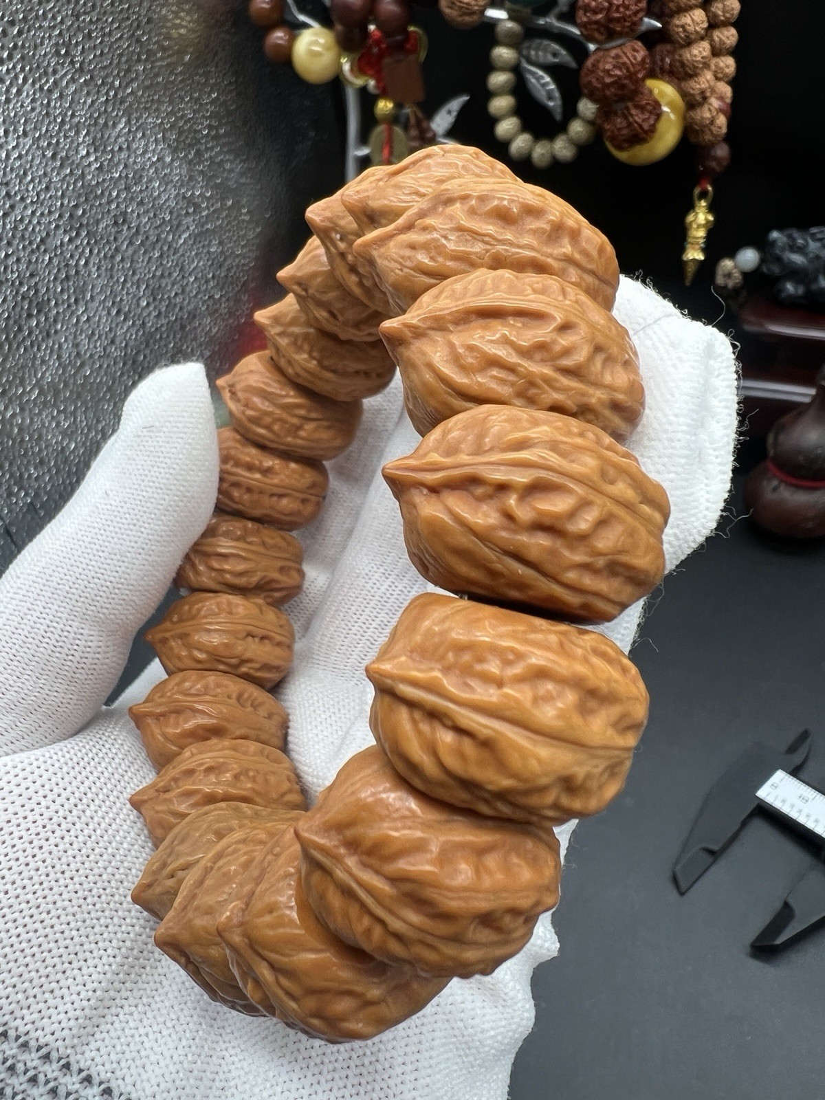 19×25mm Chinese Small Walnut Bracelet Collection纯野生小秋子侧切霸气大手牌手串