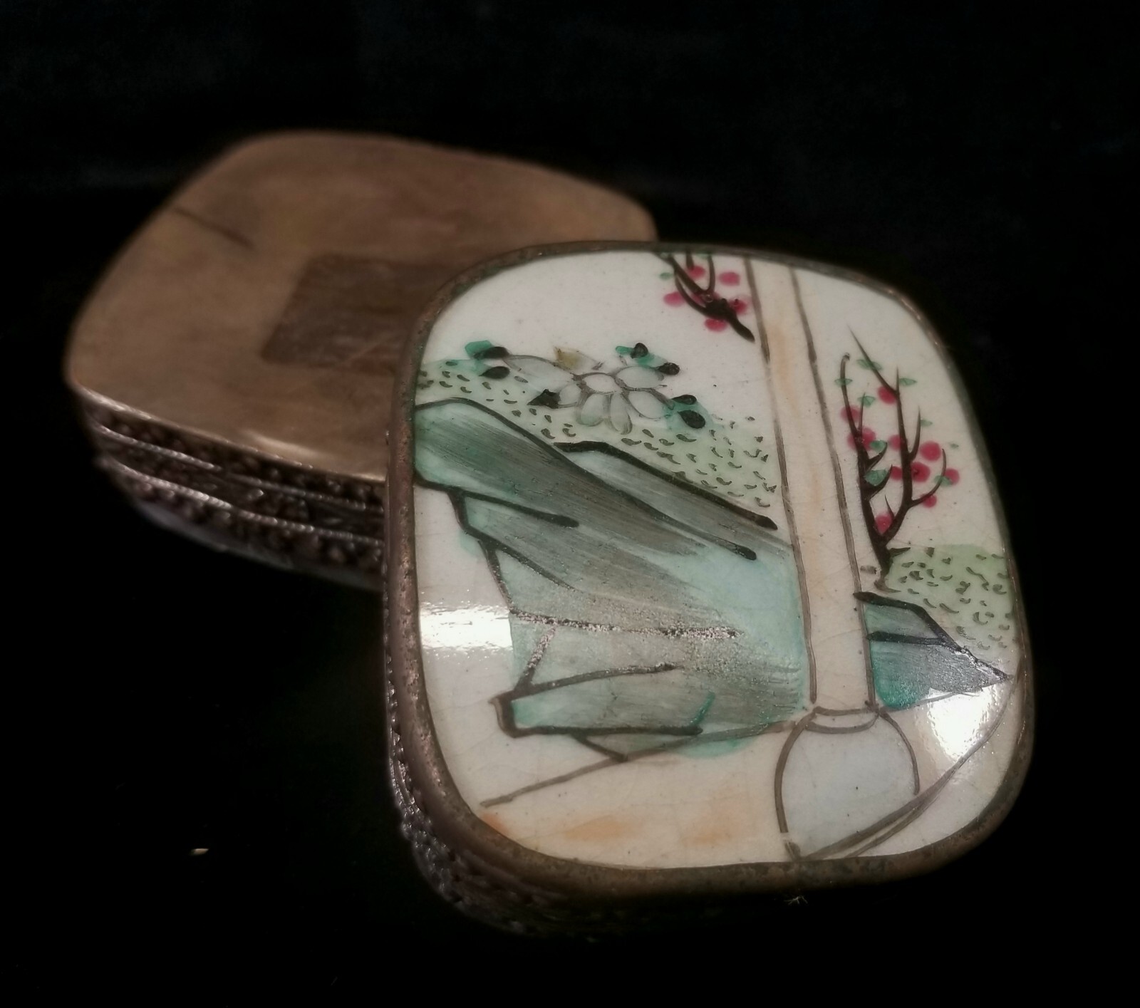 3 Vtg Chinese Items Soapstone Dragon Ching Dynasty Ceramic Trinket Box Sm Dish