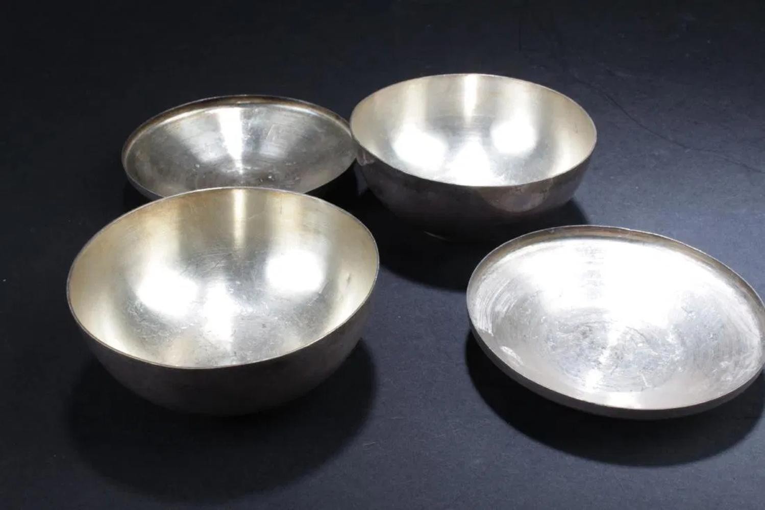 Two Antique Chinese Silver Cups with Lid Cover