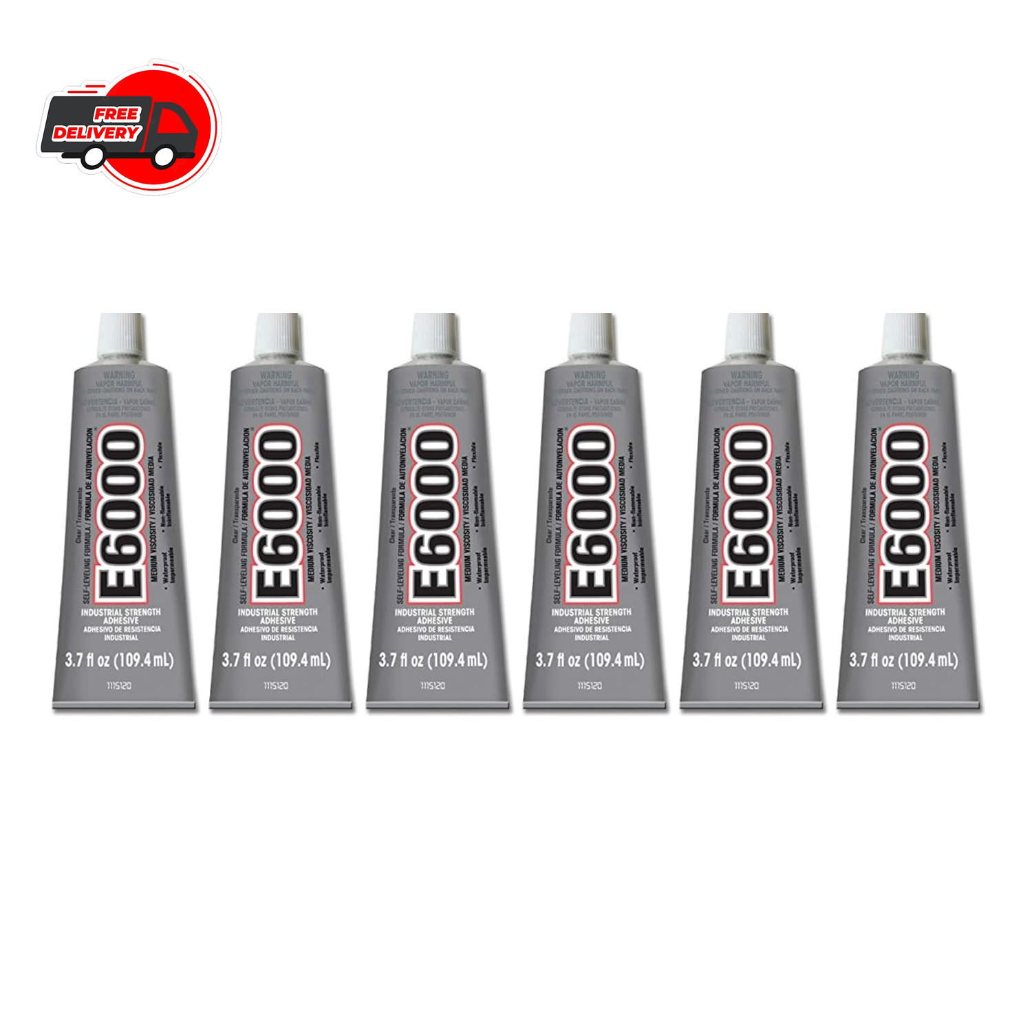 E6000 Multipurpose Adhesive 6 Pack Clear 3.7 Oz Industrial Strength Glue