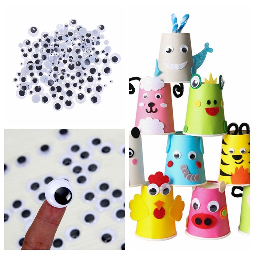 12mm 50pcs Joggle Moveable Black Eye Wiggly kids Craft Googly Eyes Scrapbooking