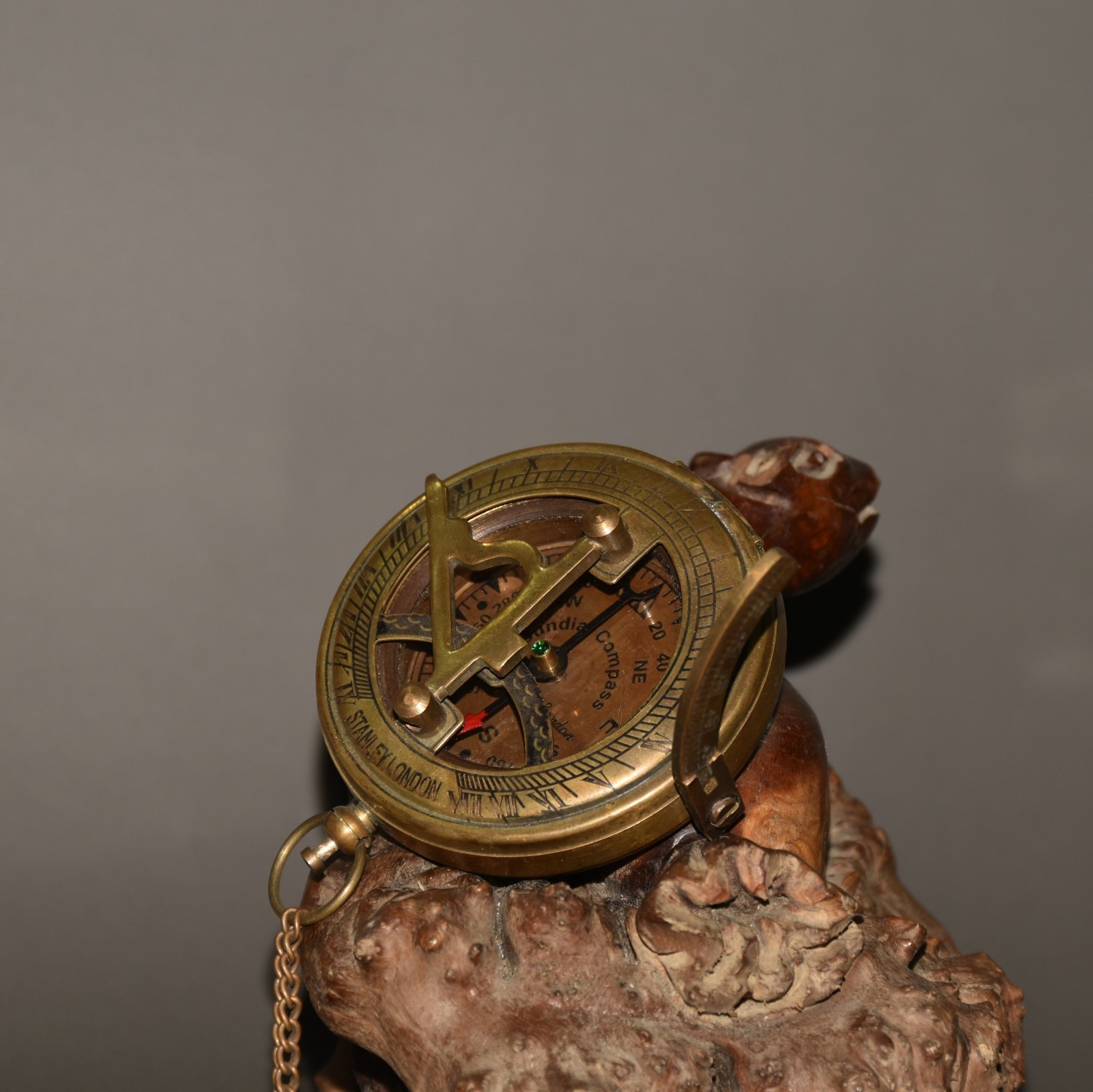 Vintage Brass Compass 2.95×3.15×0.98in 158g Retro Navigation Decor