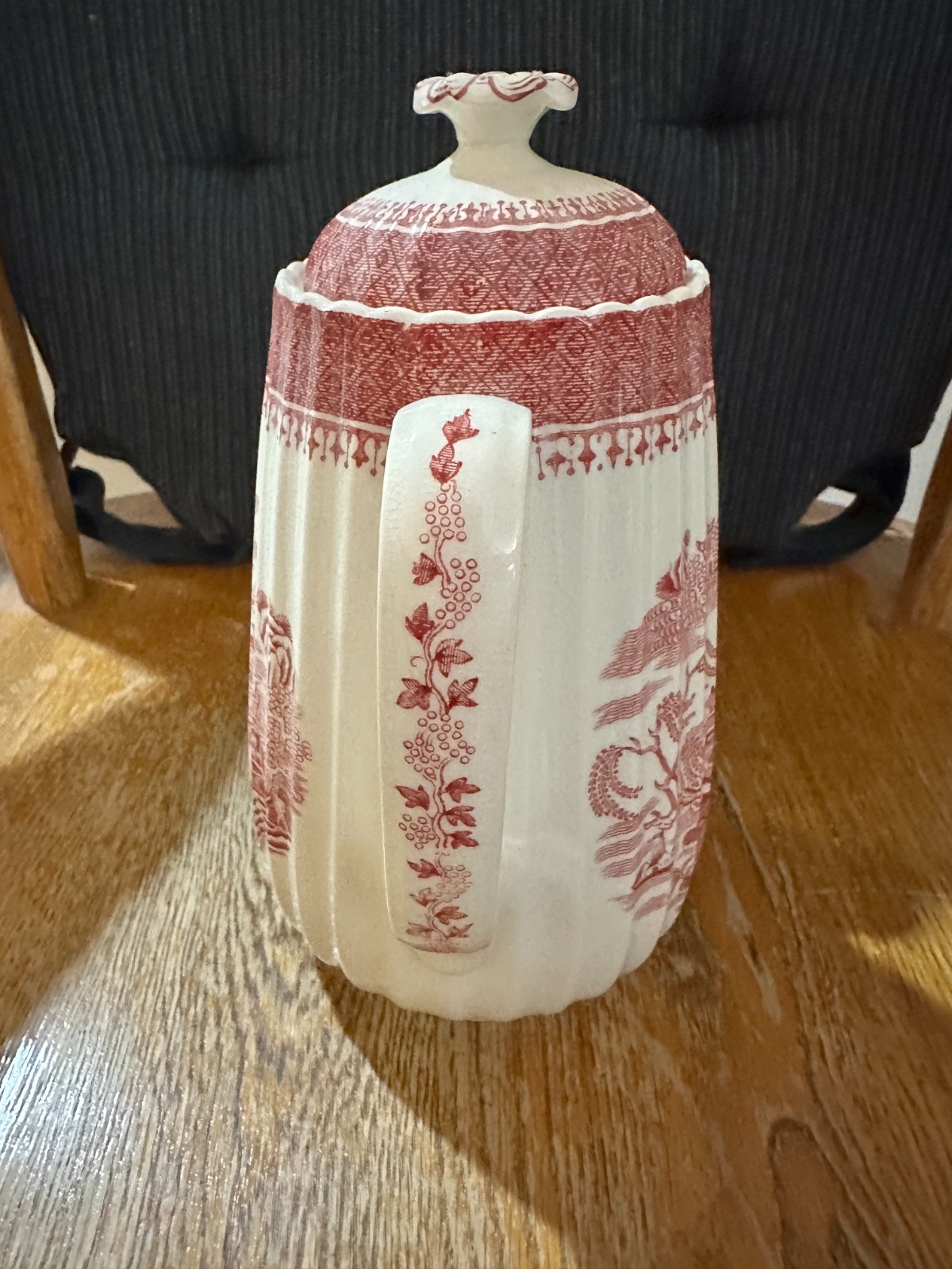 Vintage Spode “Mandarin” Teapot – Red and Beige Chinese Village Scene, English P
