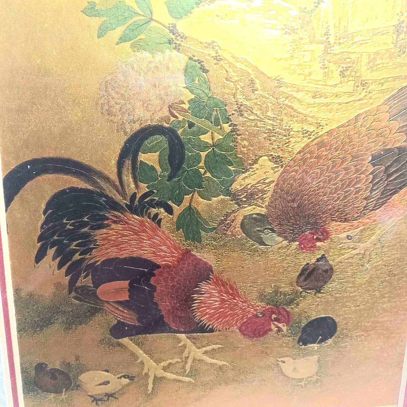 NATIONAL PALACE MUSEUM Taste,Gold and Art PEONIES Painting 99% Gold Plate Print