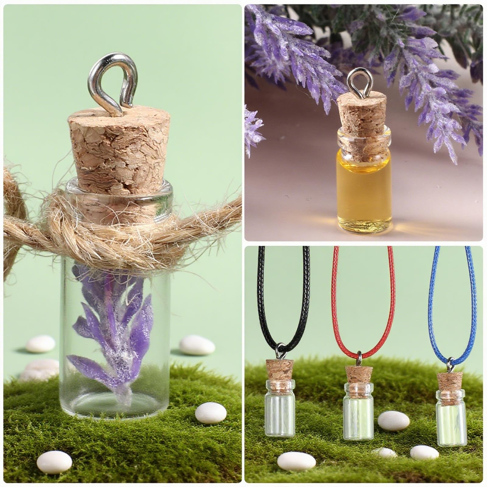 16PCS Small Glass Bottles With Cork Lids, 1ml Mini Wishing Bottles, Clear Dec…