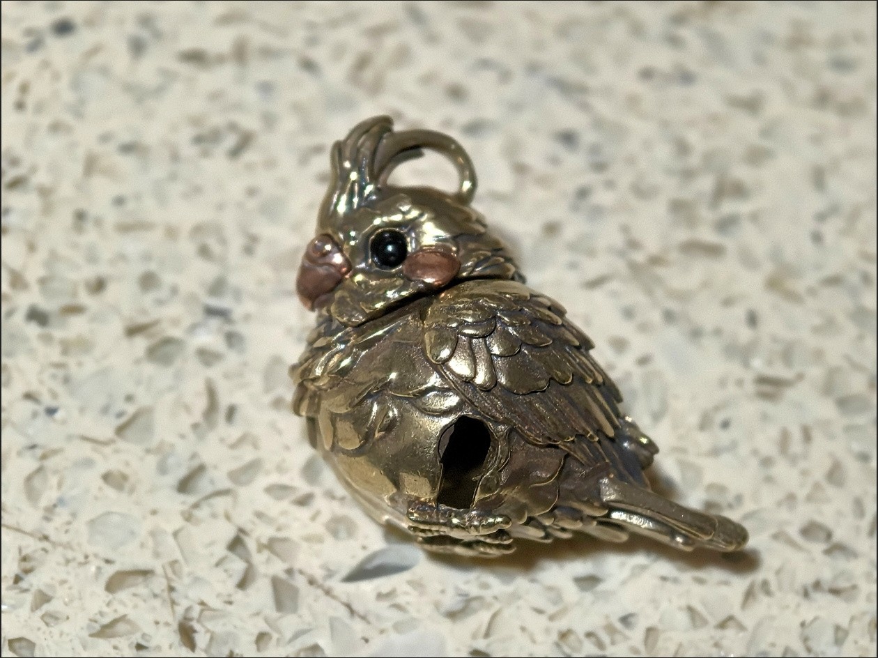 Vintage Brass Parrot Bell Ornament Copper Craft for Stress Relief Desktop Decor