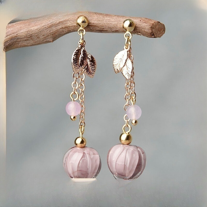 China Coloured Glaze/Orchid Gild Tibetan Style Exquisite Fashion Earbob Earrings