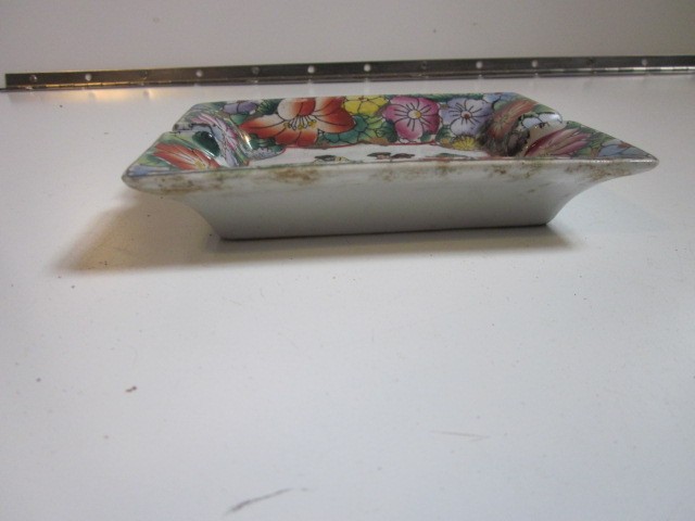 Vintage OVERSEAS UNITED LTD CHINESE EXPORT CERAMIC RECTANGULAR ASHTRAY PRINCESS