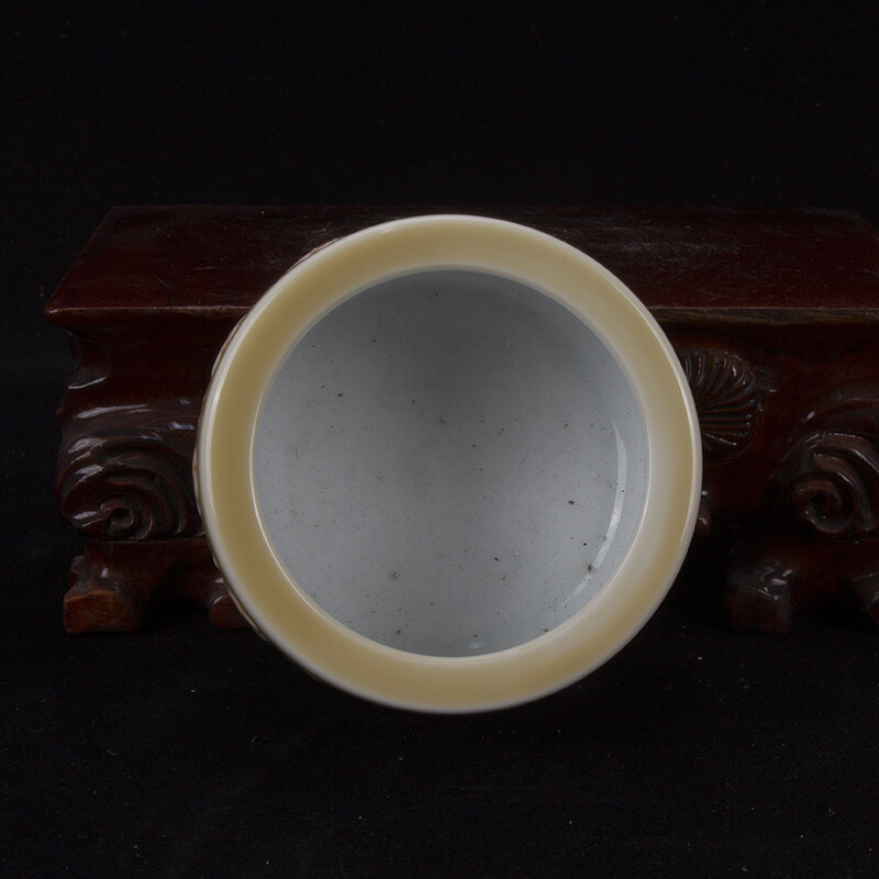 4.5″ Collection Good China Yellow Glaze Porcelain Fambe Peach Tree Ashtray