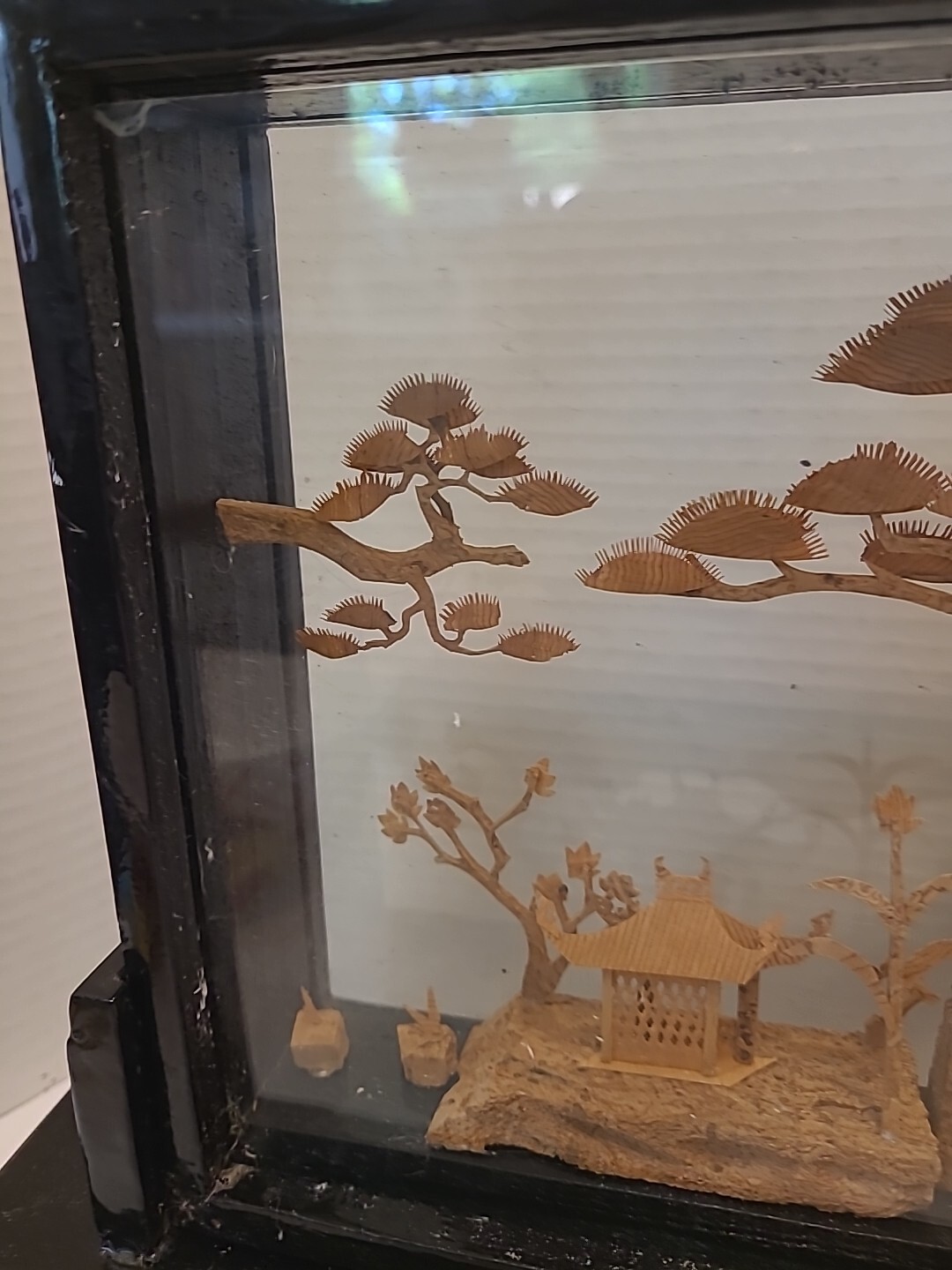 Chinese Cork and Wood Diorama of Pagodas and Trees