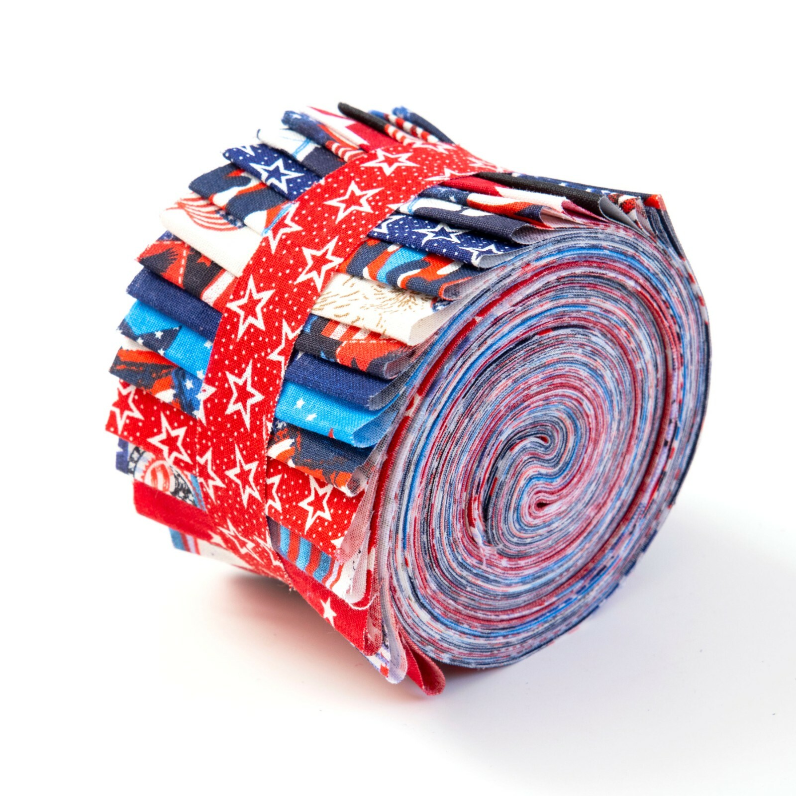 2.5 inch America Patriotic Jelly Roll 100% cotton fabric quilt strips 17 piece