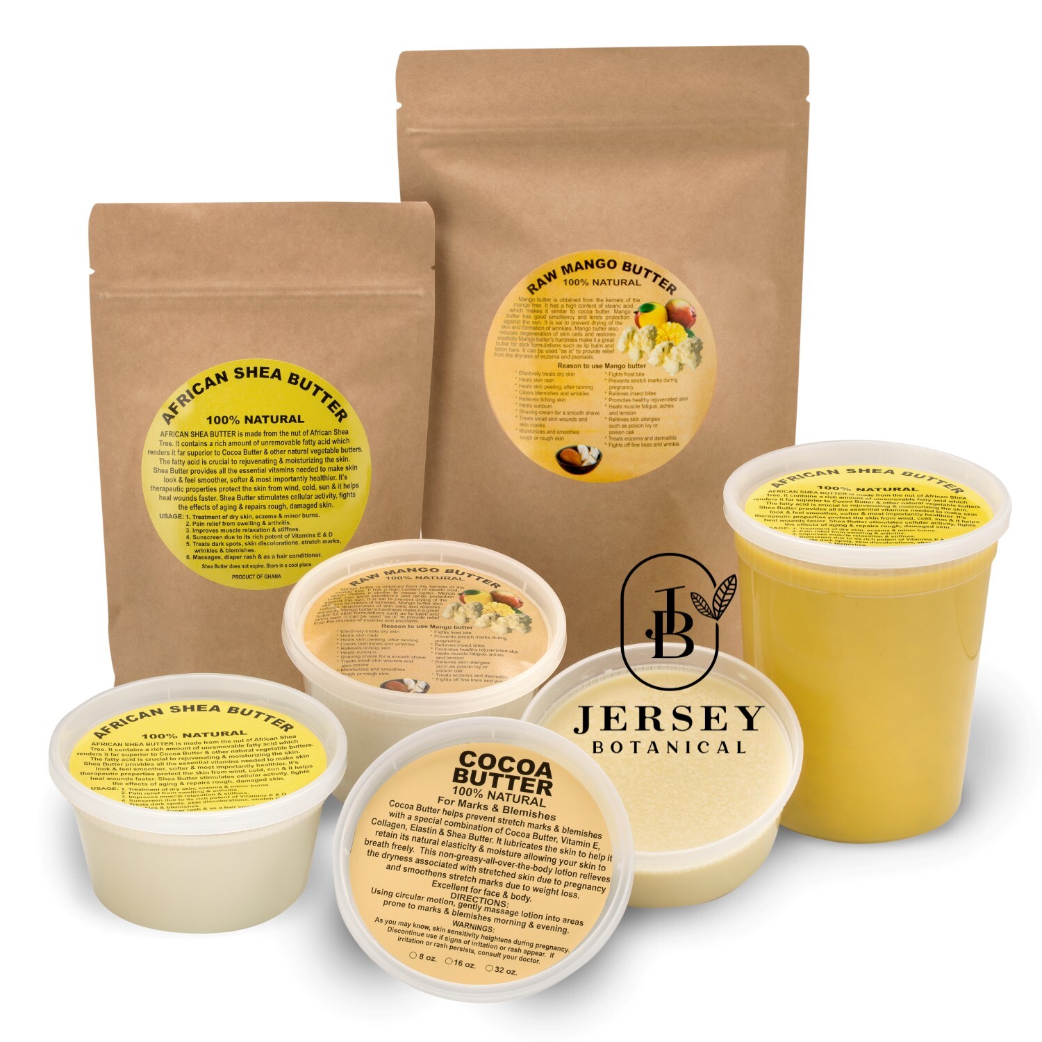 Raw African Shea Butter, Cocoa, Raw Mango Raw Unrefined Pure Natural Organic