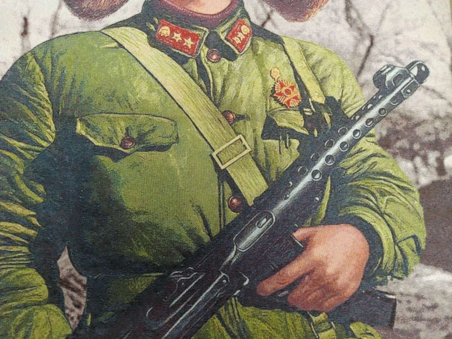 36″ Cloth Silk Municipal People’s Deputies PLA Fighters Lei Feng Thangka 26548