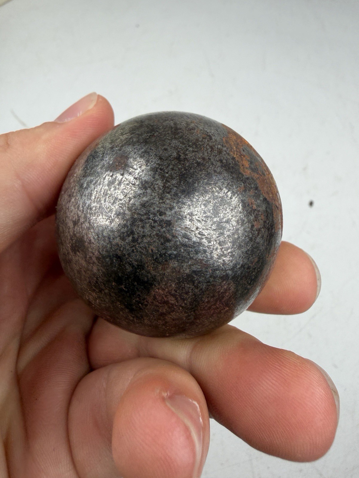 Antique Chinese Qing Dynasty Iron Meditation Balls Hand Forged Chiming Pair 676G