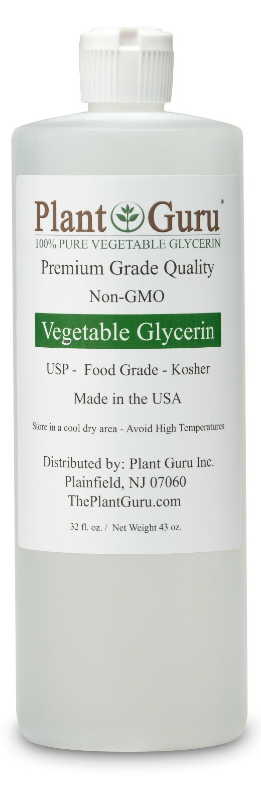 Vegetable Glycerin 64 oz. USP 99.9 % Pure Food Grade VG PG Bulk 1/2 Gallon