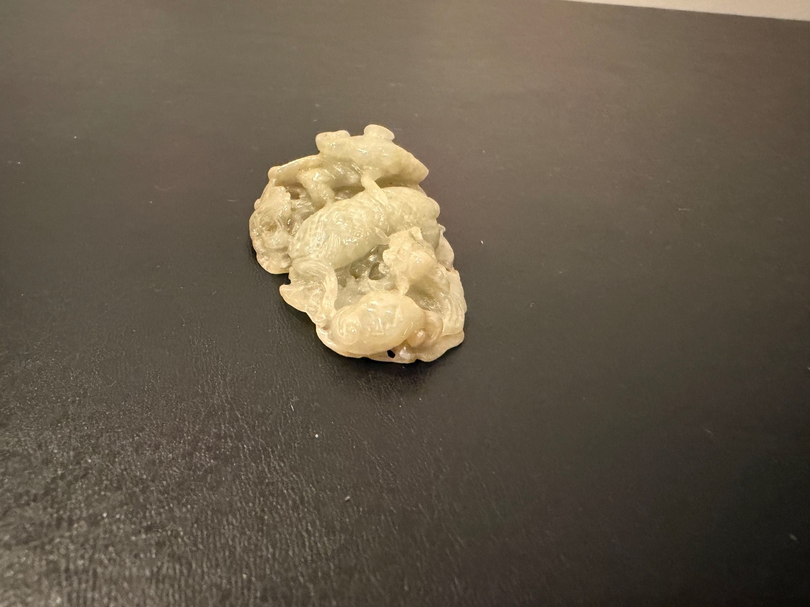 Chinese Unknown Age Hardstone Possibly Jade Carved Pendant Mythical Beast