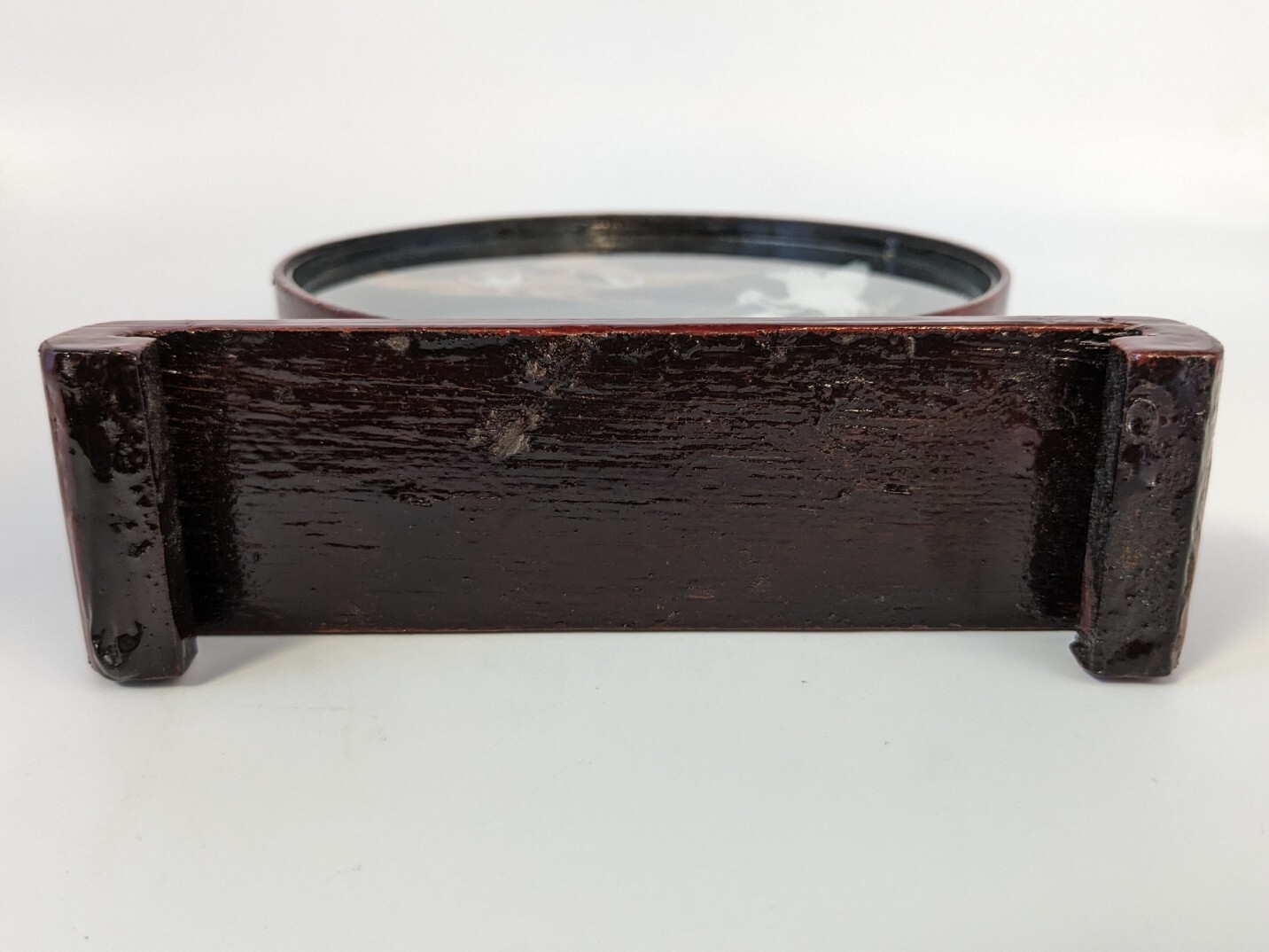 Chinese Cork Sculpture White Cranes Diorama Round Wood Frame