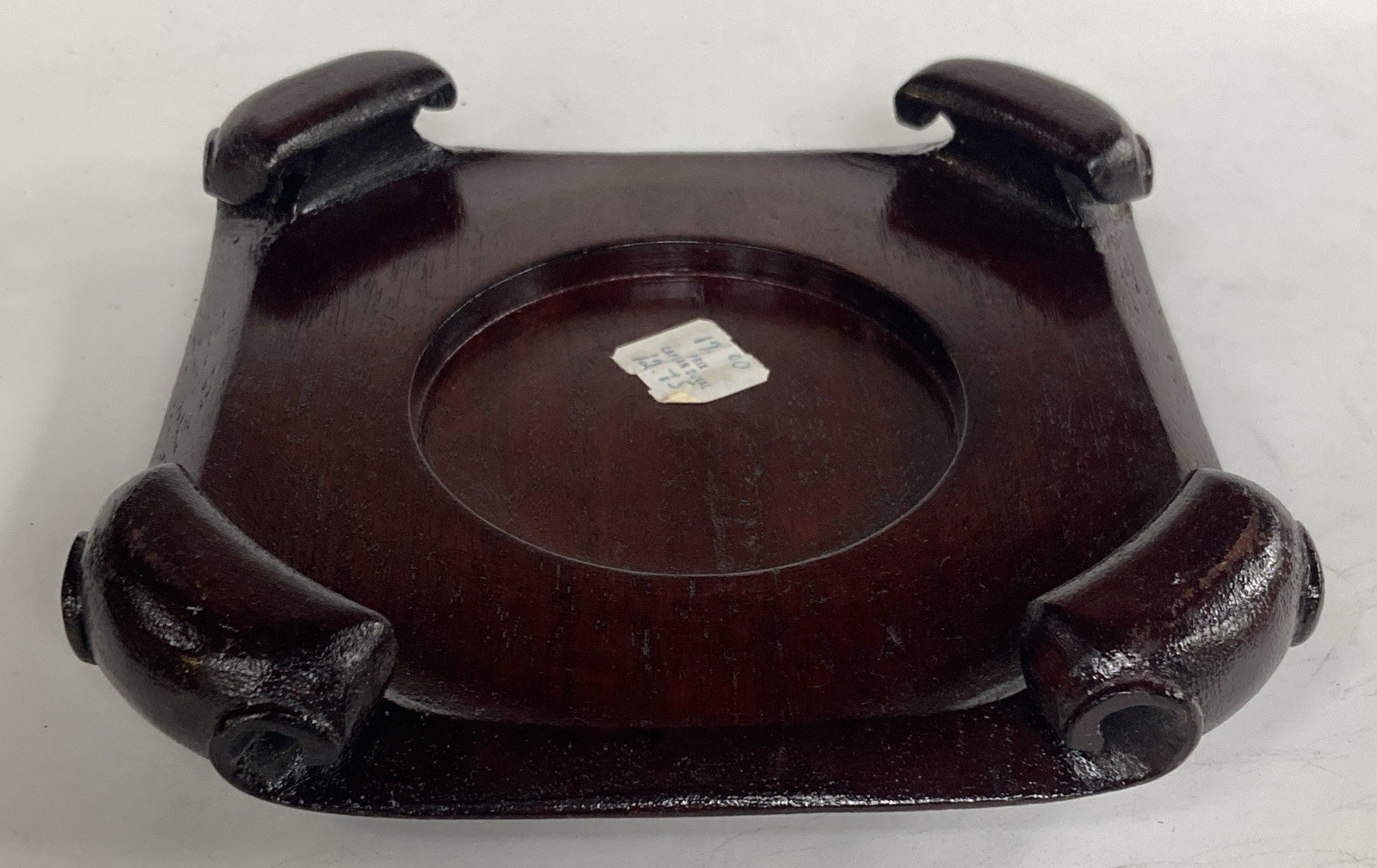 Vintage Chinese Scroll Foot Wood Display Riser Pedestal Base Stand Vase