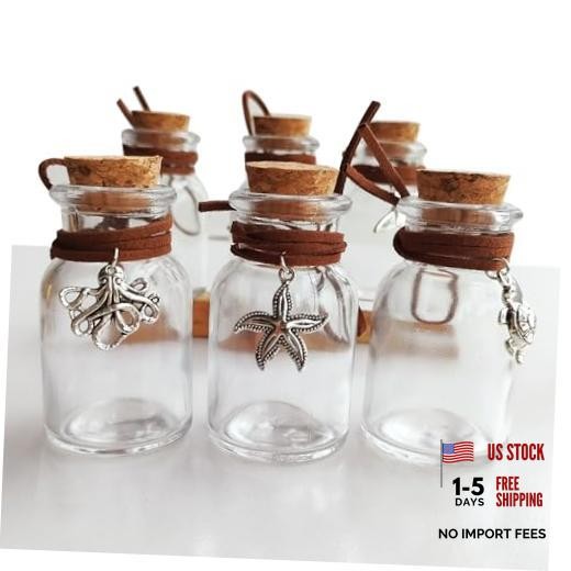 6PCS 30ml Clear Wide Mouth Glass Bottles with Cork Stoppers and 1OZ-6PCS