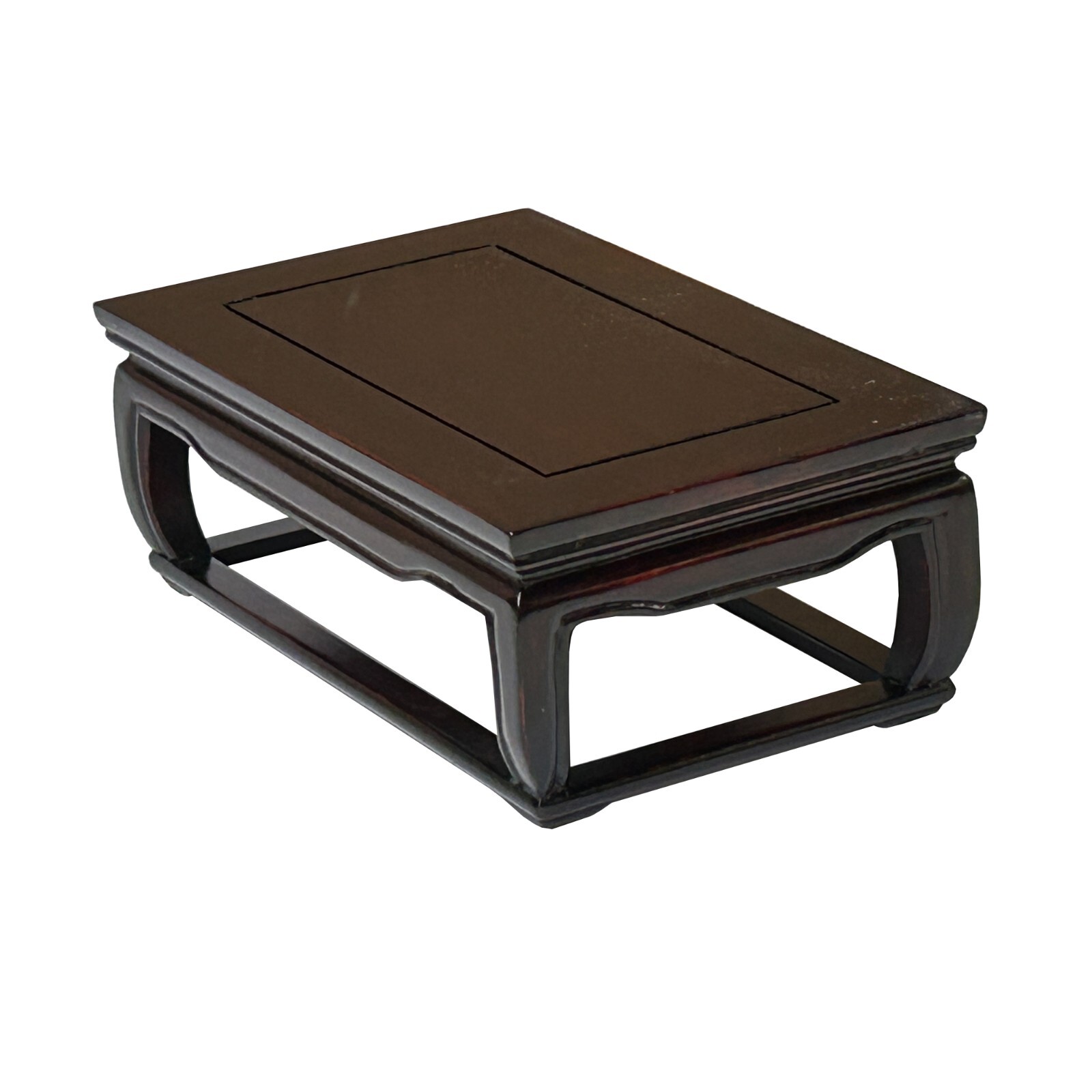 7.25″ Mahogany Brown Rectangular Curve Legs Wood Display Stand Riser ws4289