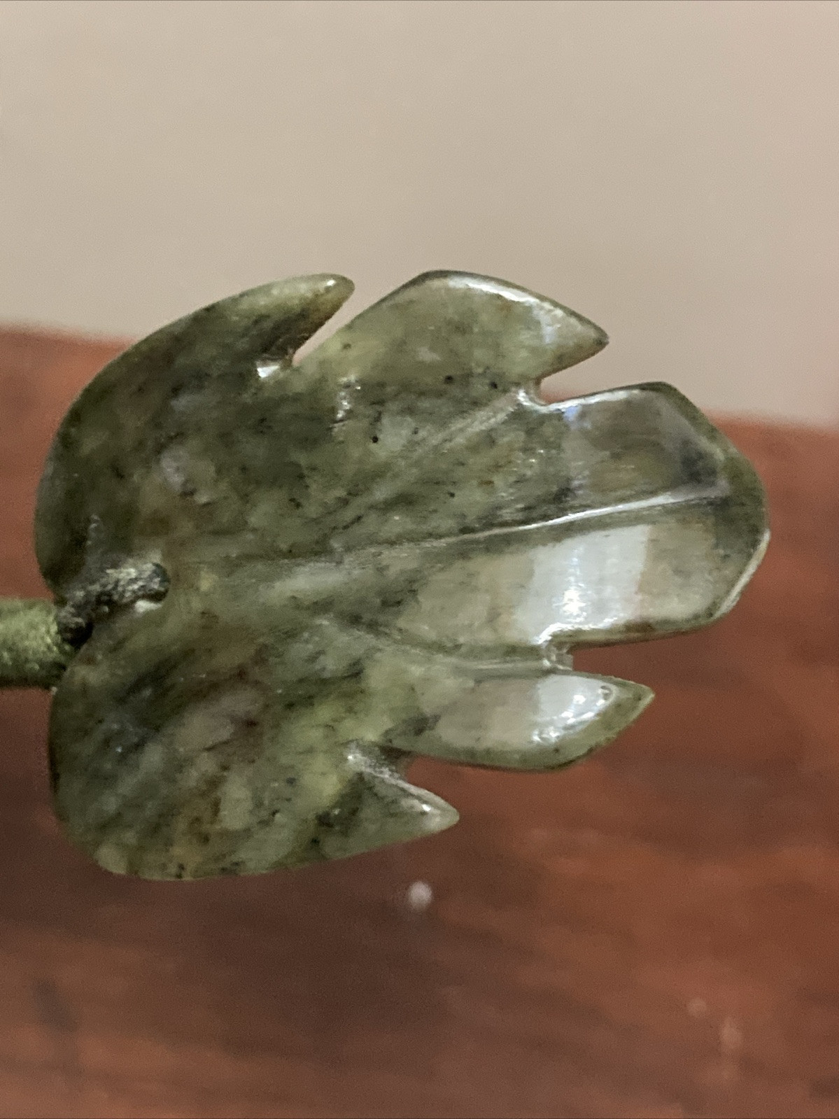VTG Japanese Chinese Oriental Asian Jade Glass Flowering Bonsai Tree Celadon Pot