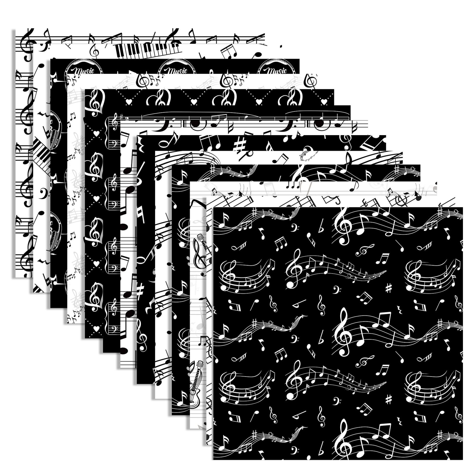 24 Sheets Music Notes Scrapbook Paper 11.8 x Inch Musical Multicolor