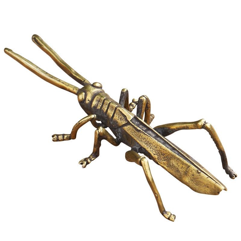 Brass Locust Ornament Vintage Copper Tea Pet Desktop Decor Collectible