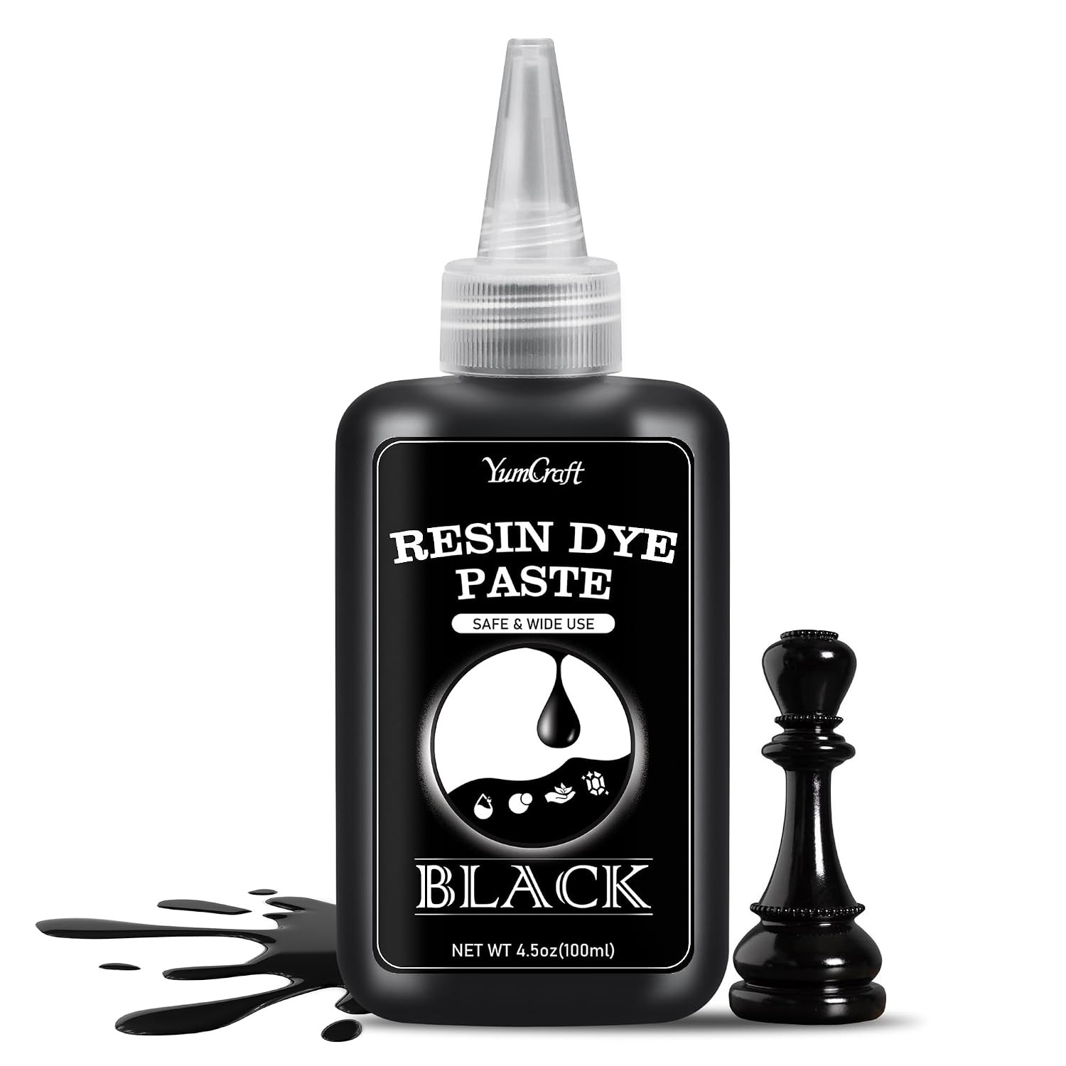Black Epoxy Resin Pigment Paste – 4.5Oz Concentrated Black Resin Dye Paste for D