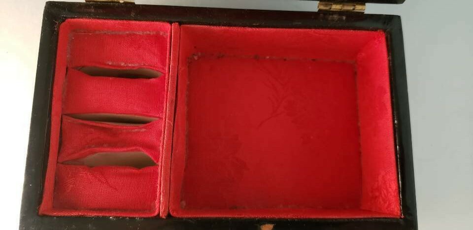 Cork 3D Jewelry Box Shadow Box Glass & Lacquer 6.25×3.75×2.5″ CHINESE