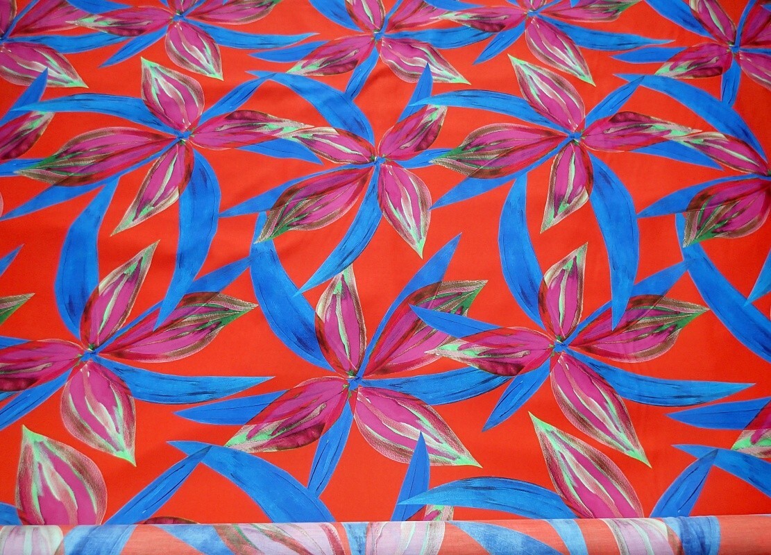 Authentic Top Italian designer Silk Cotton Fabric Made in Italy