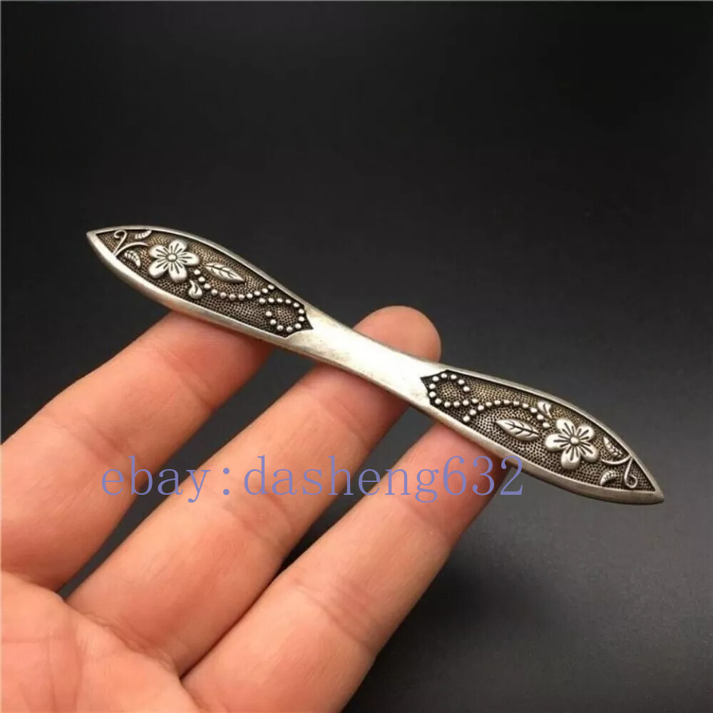 Old Chinese handcarved flowers hair Hairpin statue