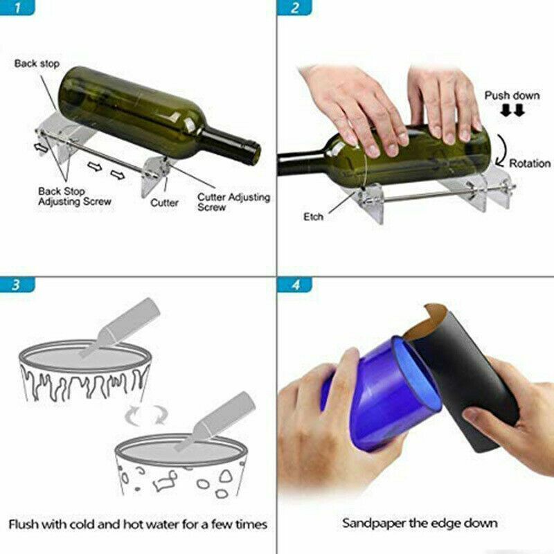 Glass Bottle Cutter Kit ? Cut Round Bottles & Necks for DIY & Recycling Projects