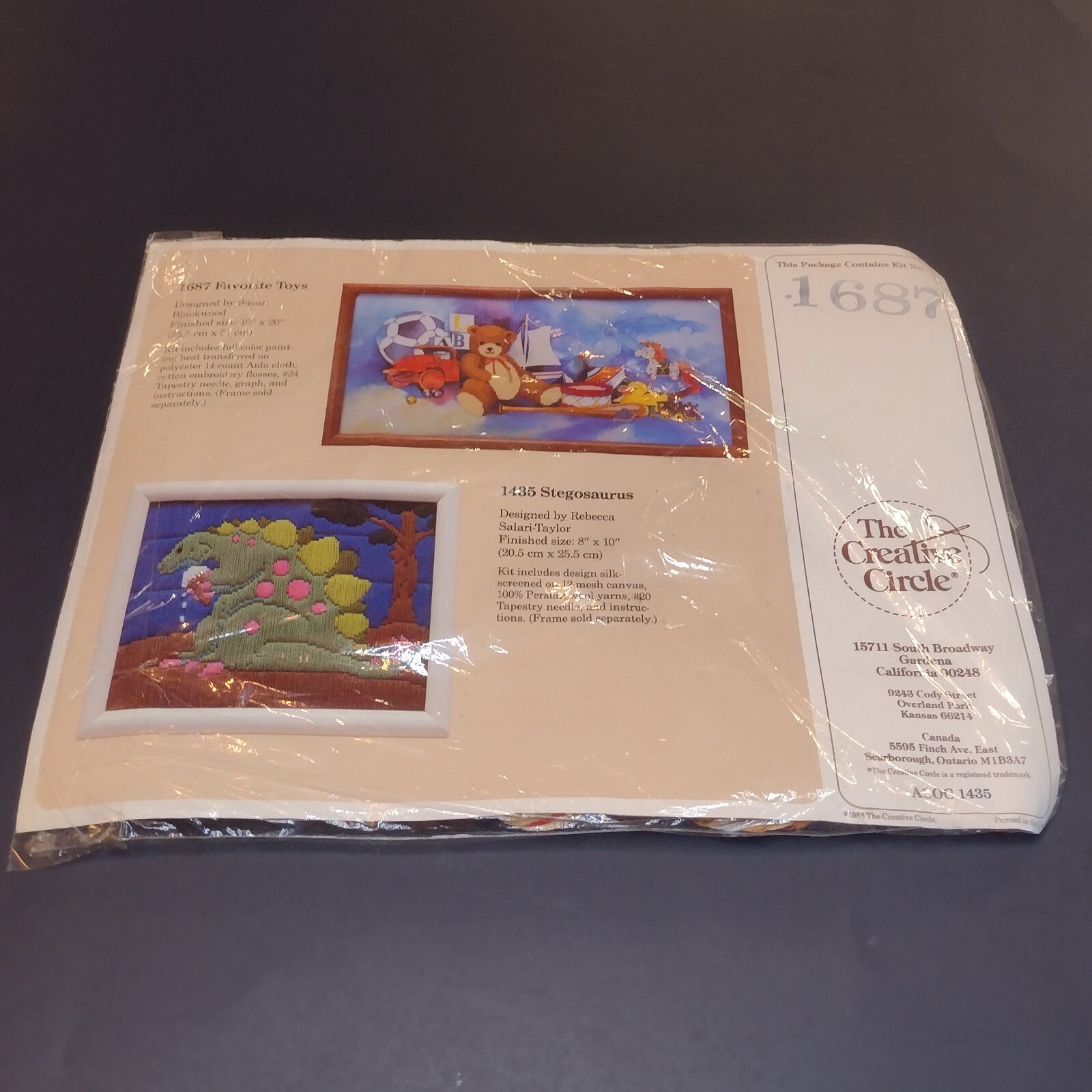 The Creative Circle Favorite Toys Cross Stitch Kit 1687 New Old Stock Vintage