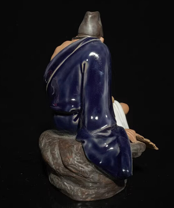 8.7″ China Pottery Porcelain Pure Handcrafted Living Buddha The Mad Monk Statue