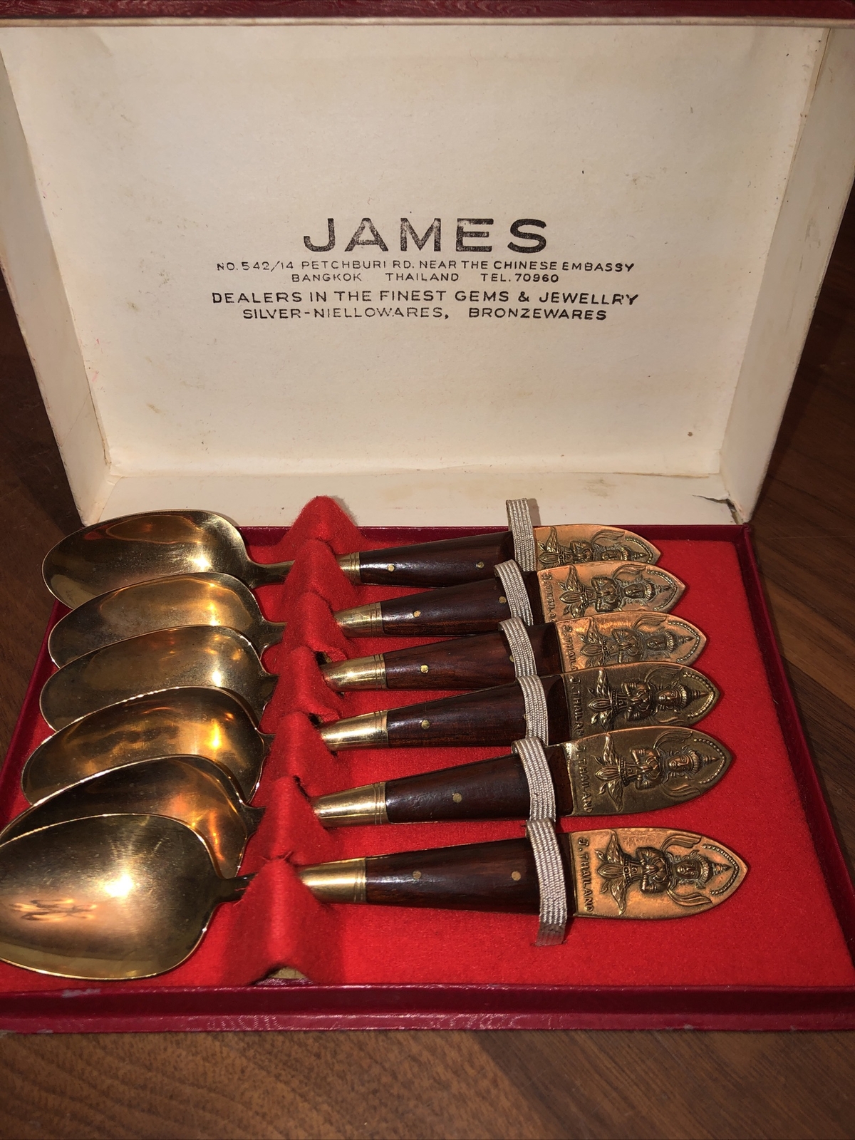 James bronzewares 6 spoon set J.Thailand in original box