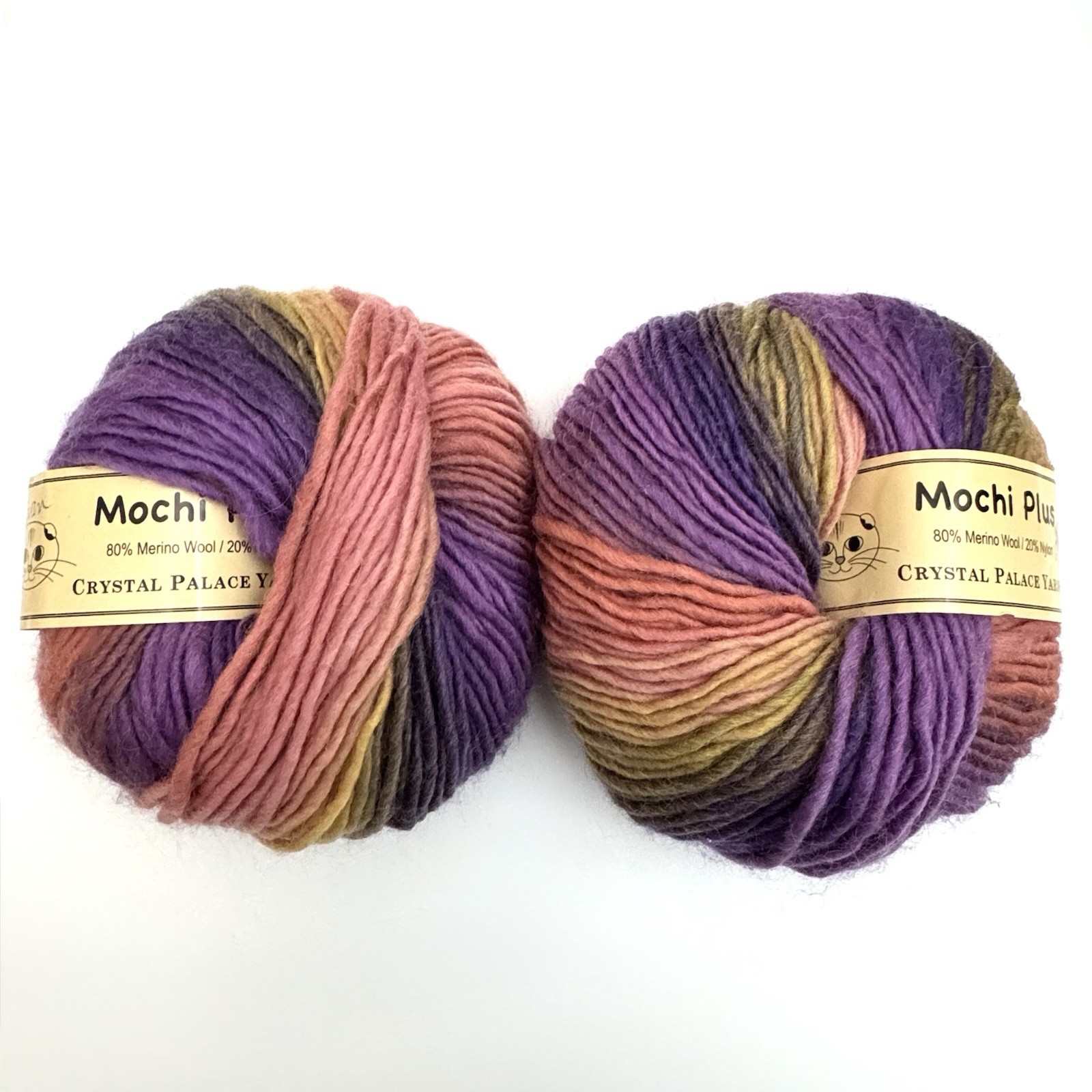 2 Crystal Palace Mochi Plus Self Striping, Merino Wool Blend Yarn 50g 95y (634)